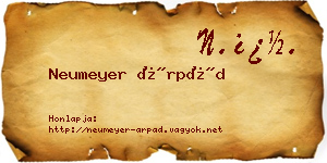 Neumeyer Árpád névjegykártya