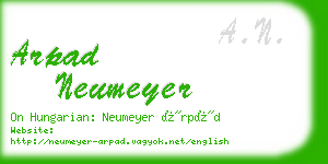 arpad neumeyer business card